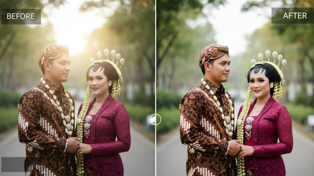 Jasa Edit Foto untuk Kebutuhan Pribadi dan Bisnis di Indonesia before after foto pernikahan indonesia